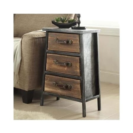 4D Concepts 4D Concepts 148017 Urban Collection 3 Drawer Chest; Black & Grey 148017
